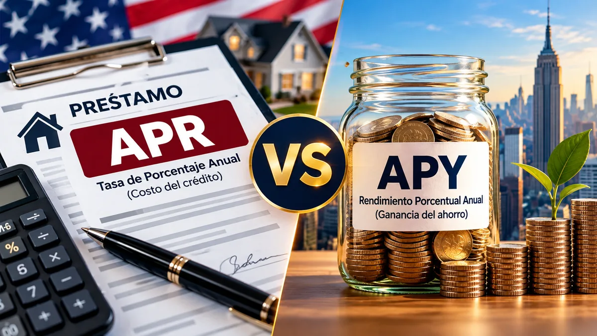 APR vs APY en Estados Unidos: diferencia entre coste del crédito y rendimiento del ahorro