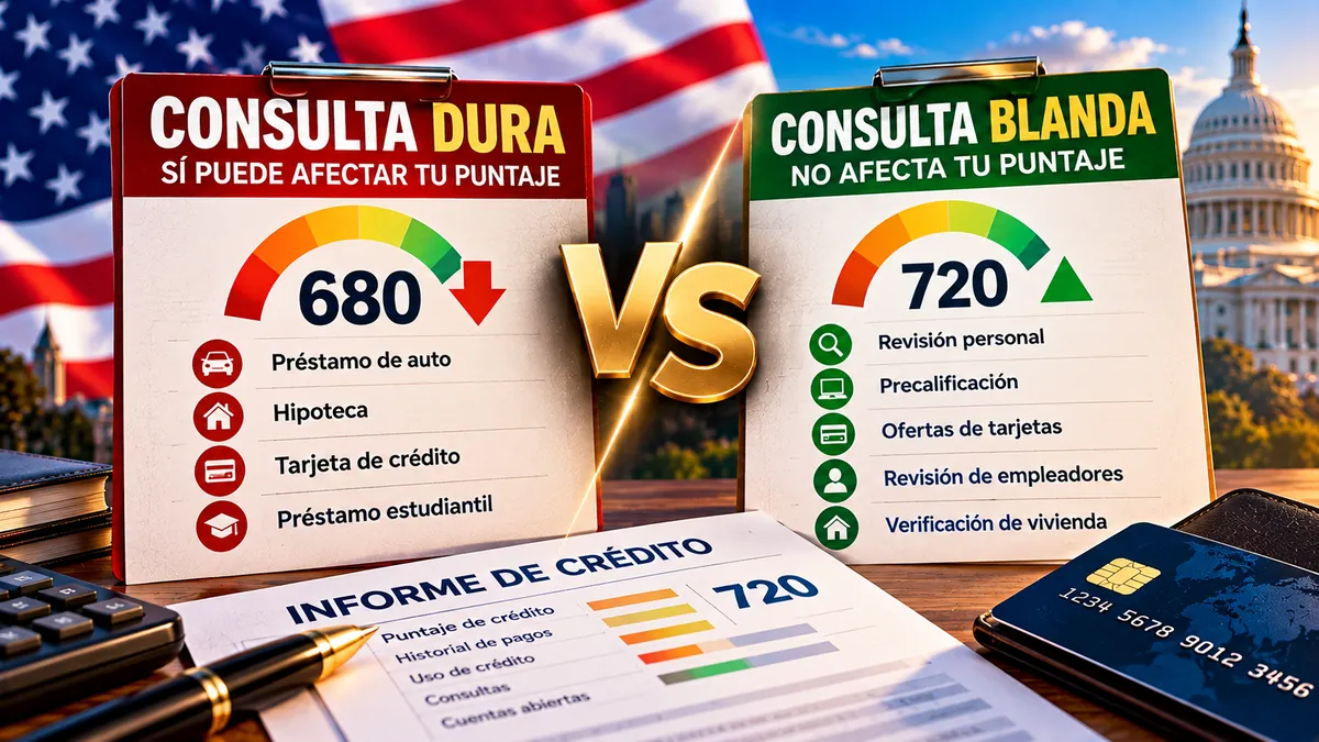 Hard inquiry vs soft inquiry en Estados Unidos: cuál afecta tu credit score